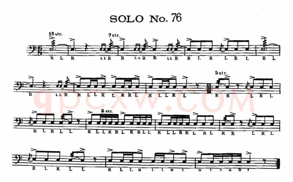 美国军鼓 SOLO No.76-80（爵士鼓谱）