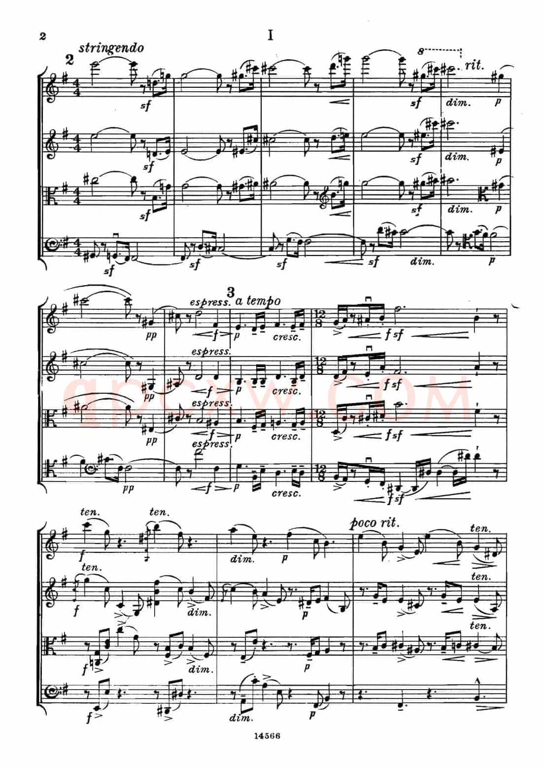 QUARTET Op.83(第一部分)(弦乐四重奏)