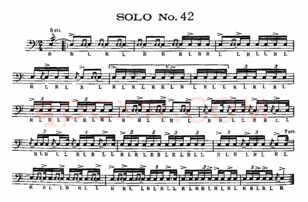 美国军鼓 SOLO No.41-45（爵士鼓谱）