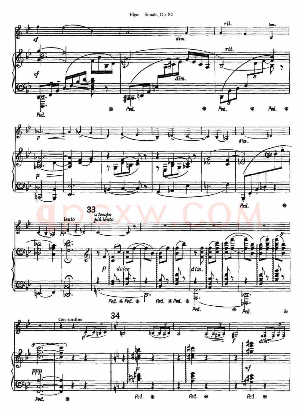 Violin Sonata Op.82（小提琴+钢琴伴奏）