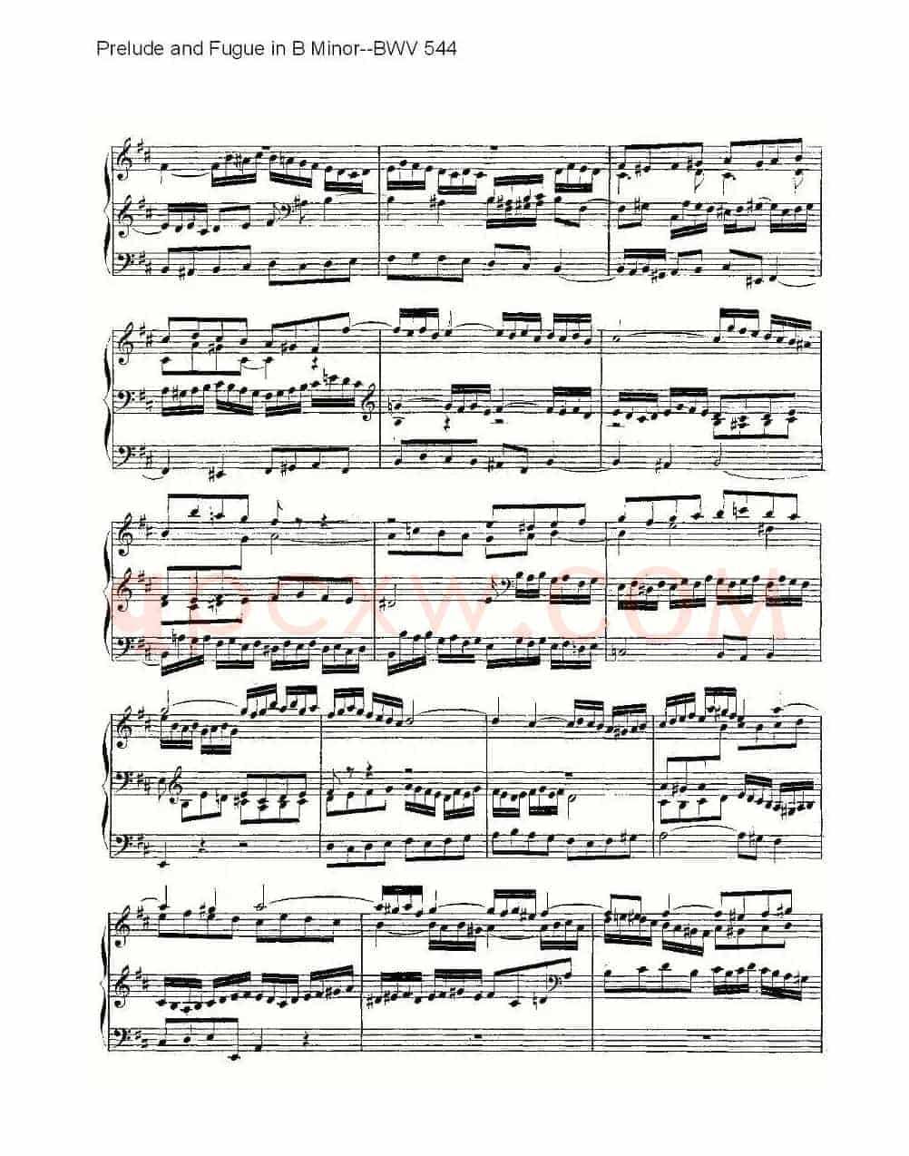 Prelude and Fugue in B Minor--BWV 544 (管风琴谱)