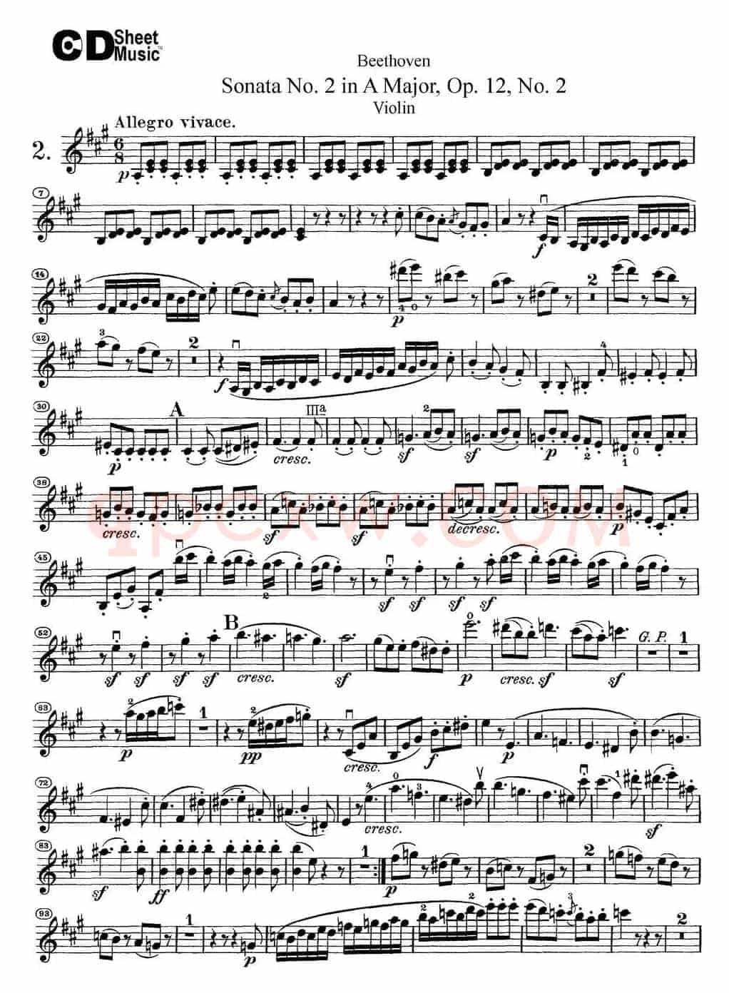 Violin Sonata No.2 in A Major Op.12 No.2