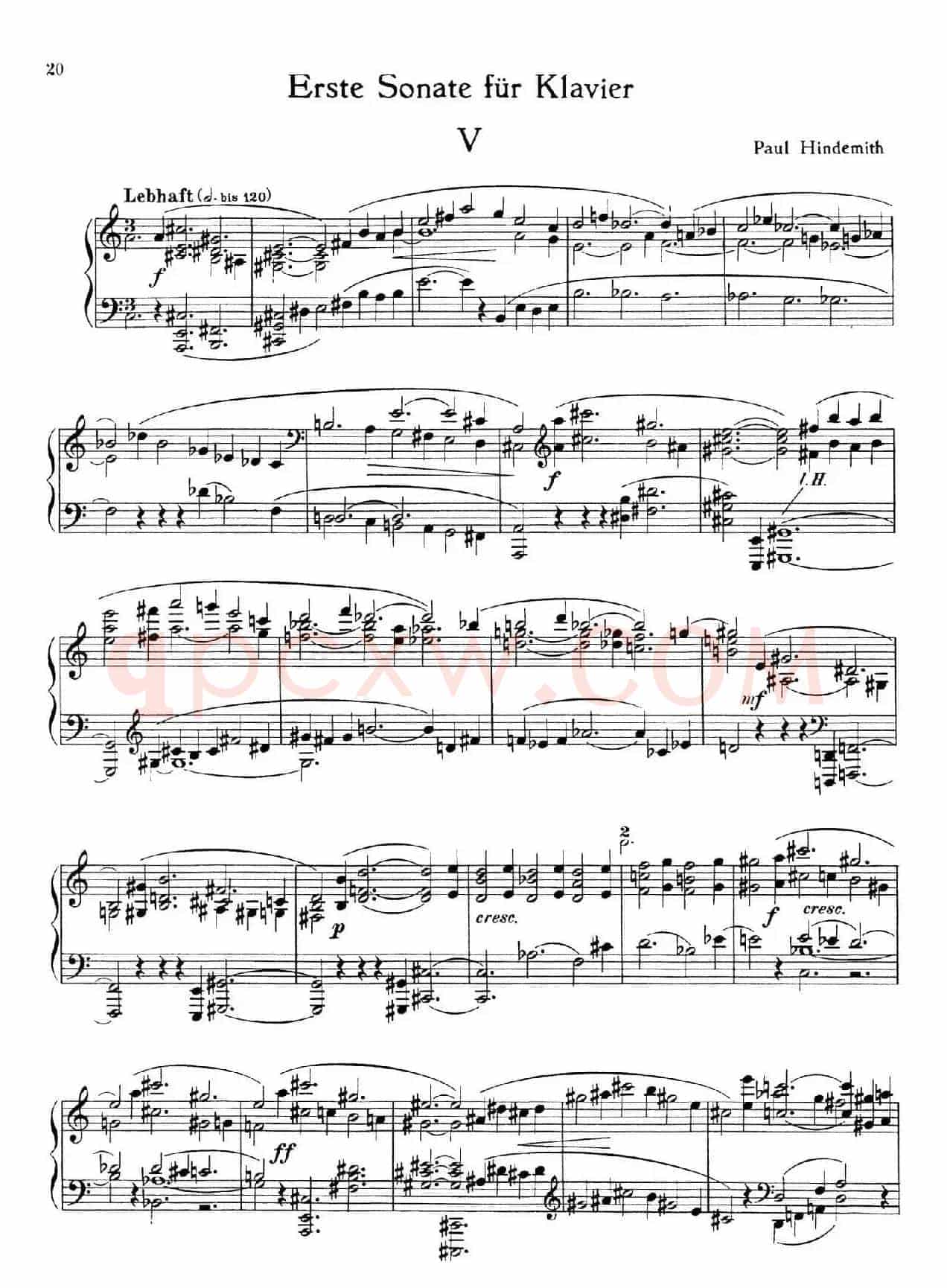 Piano Sonata No.1（第一钢琴奏鸣曲 Ⅴ）