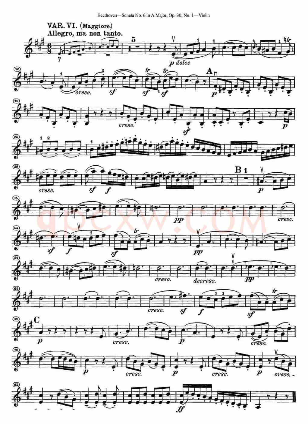 Violin Sonata No.6 in A Major Op.30 No.1