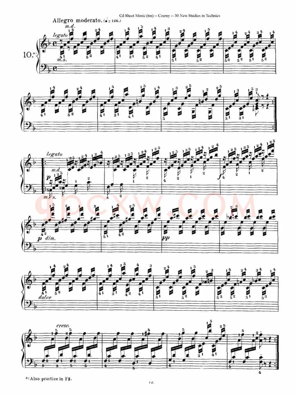 Czerny - 30 New Studies - 10（车尔尼Op849 - 30首练习曲）