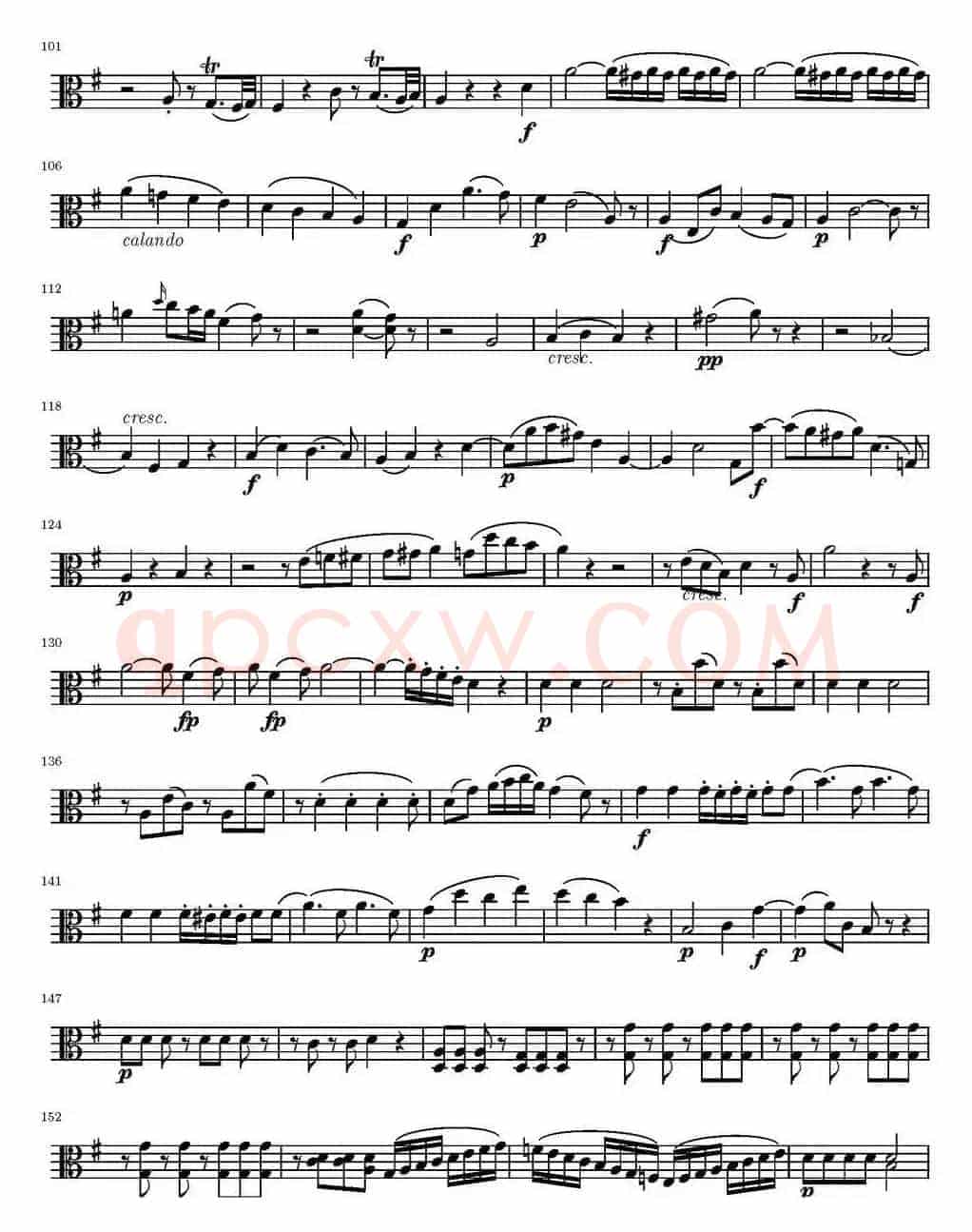 String Quartet KV.387（弦乐四重奏中提琴分谱）