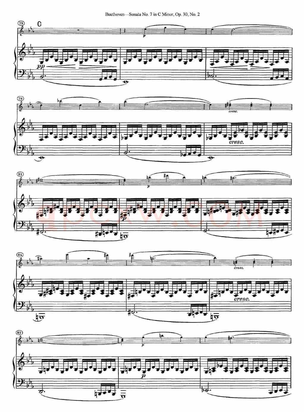 Violin Sonata No.7 in C Minor Op.30 No.2（小提琴+钢琴伴奏）