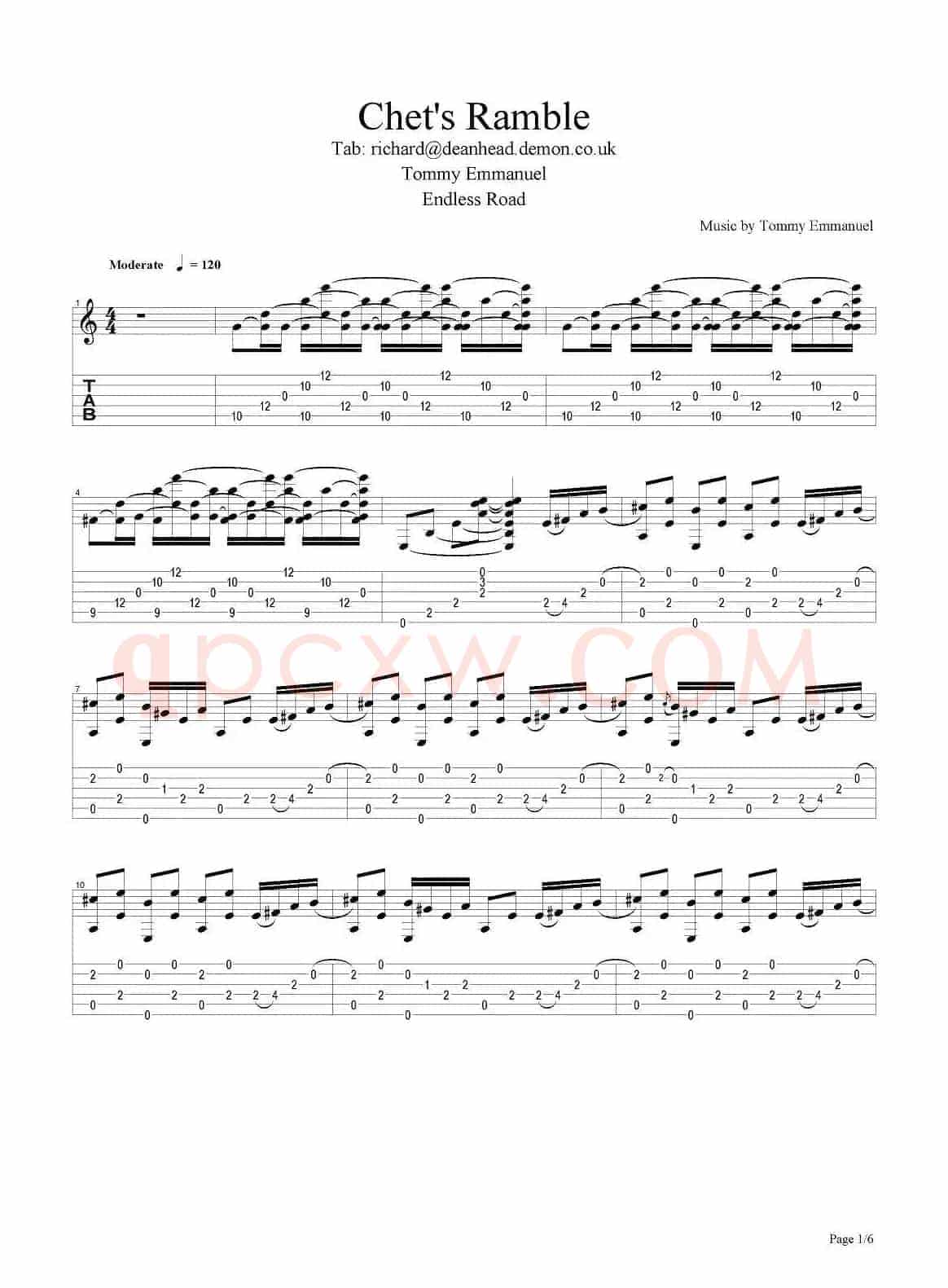 tommy emmanuel：chets ramble（指弹吉他）