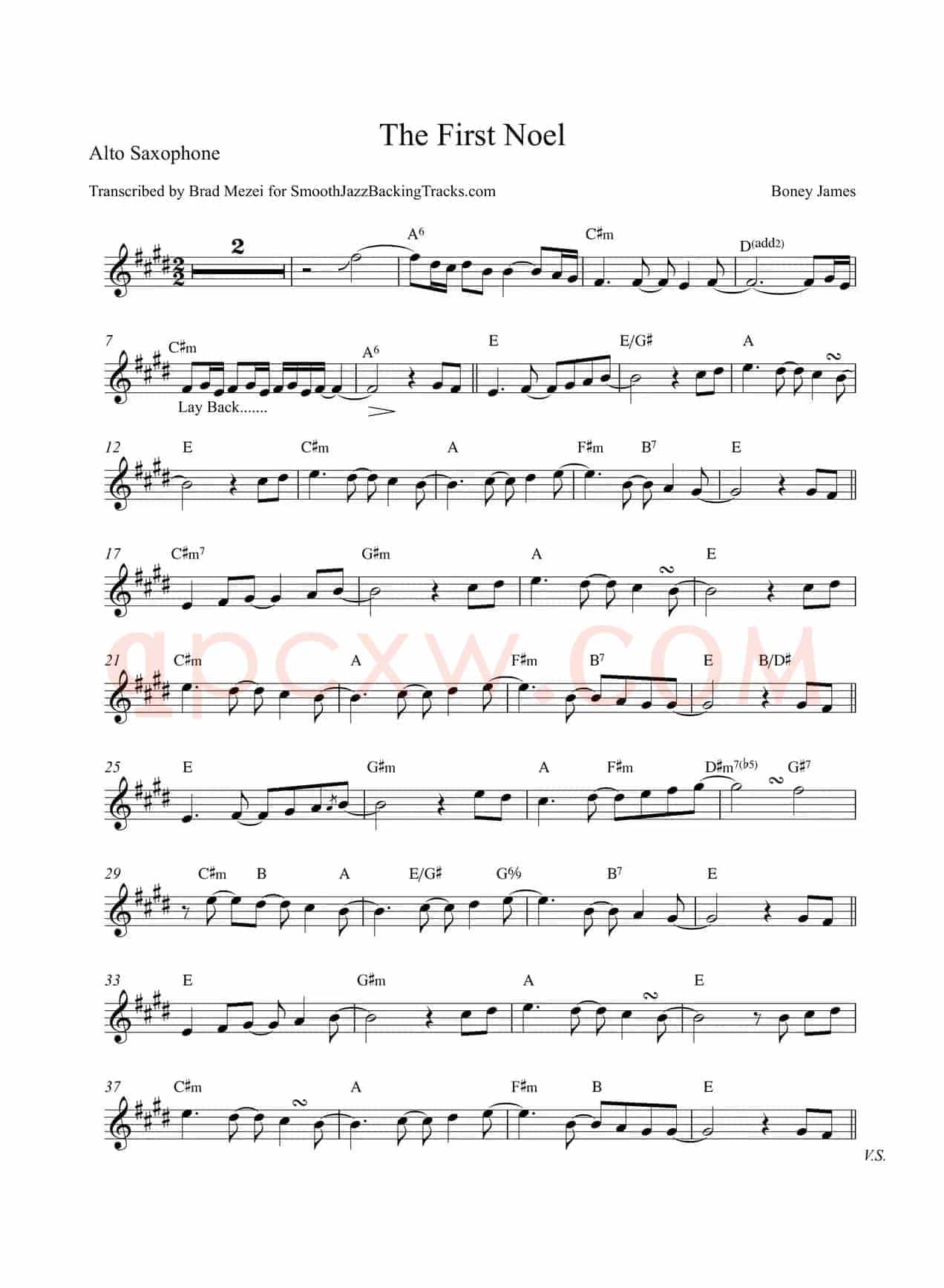 The First Noel（中音萨克斯）