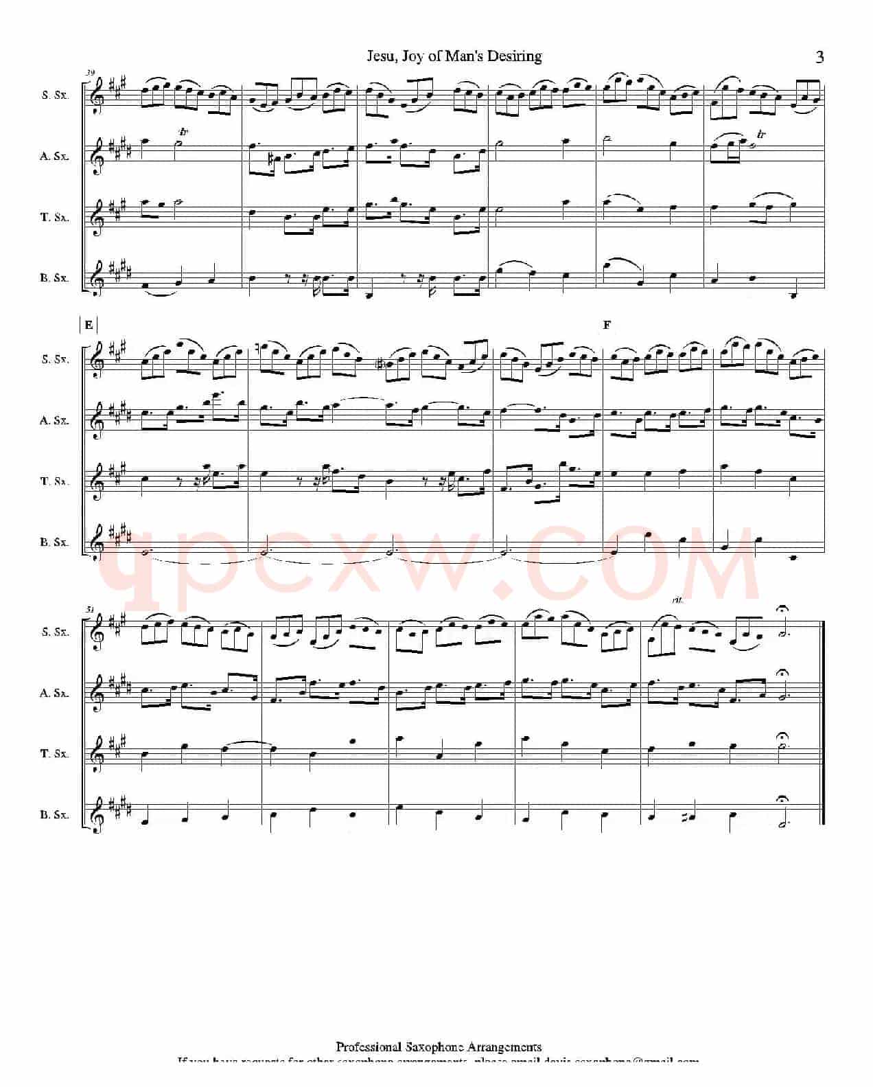 Jesu,Joy of Man's Desiring （四重奏）