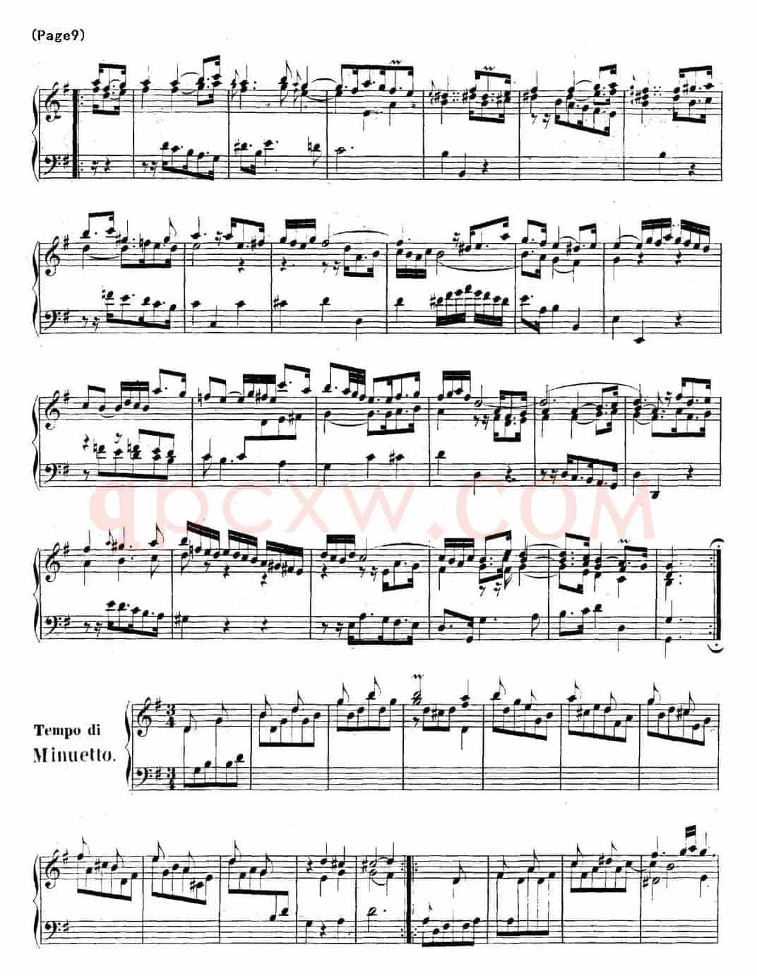 帕蒂塔6首德国组曲（No.5 G大调 巴赫 Partita G Major BWV 829）