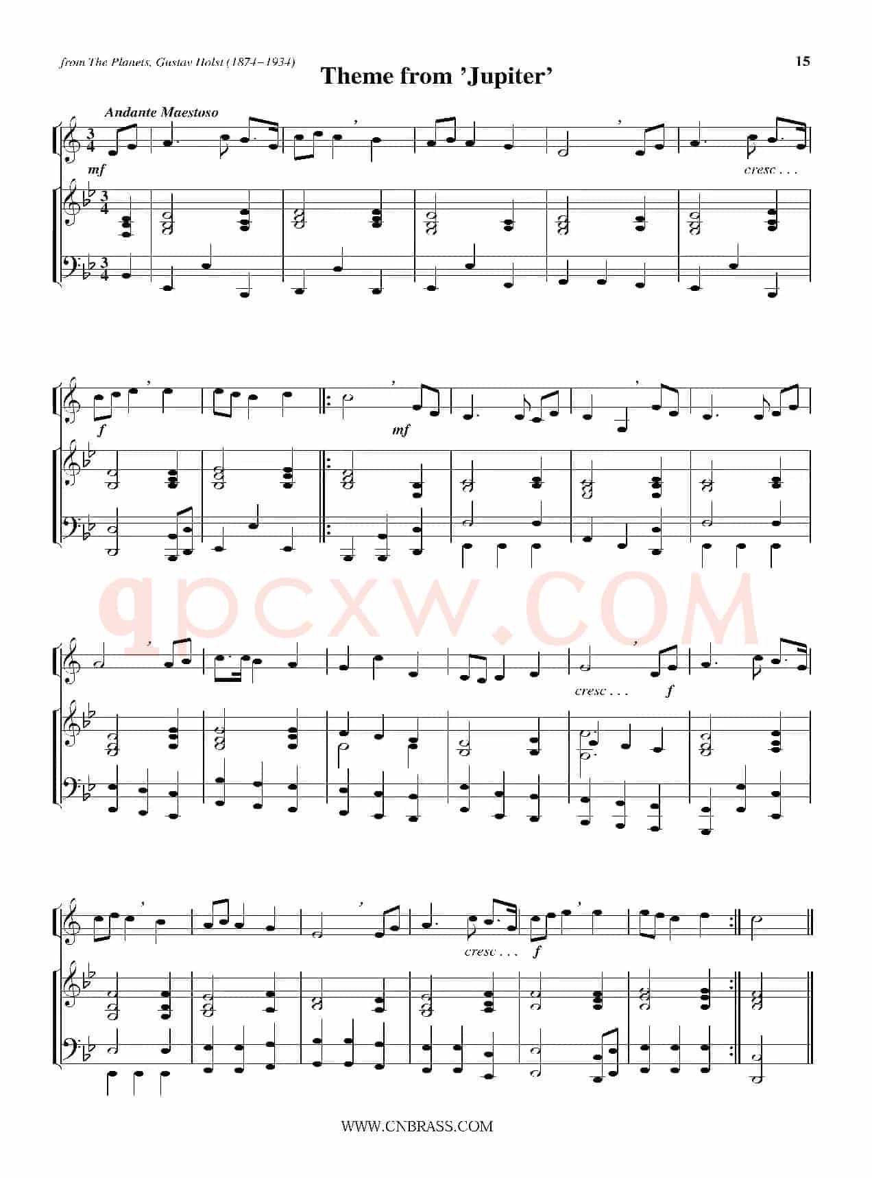 Theme from 'Jupiter' （小号+钢琴伴奏）