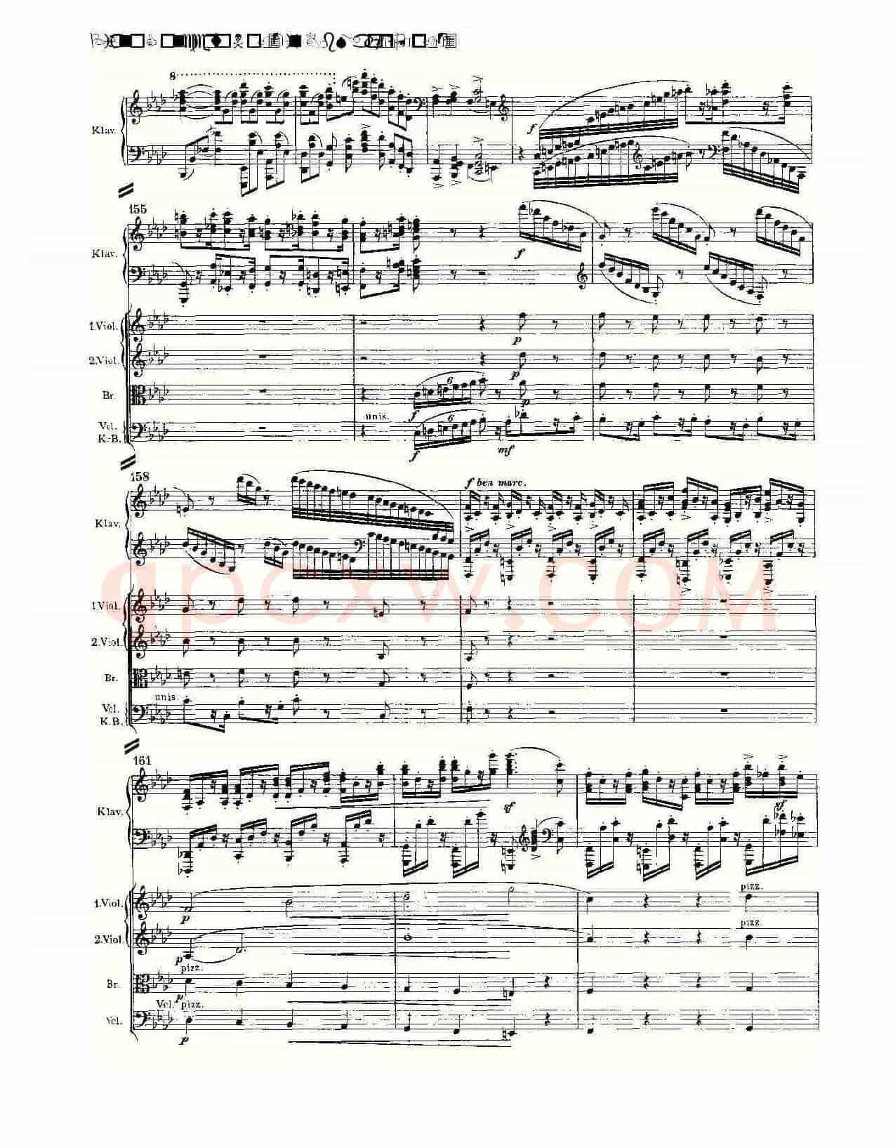 Bb大调钢琴第二协奏曲, Op.83第一乐章(一)