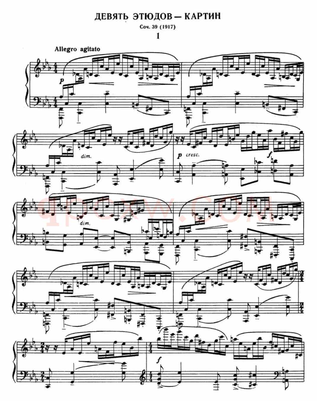 拉赫玛尼诺夫 音画练习曲9或10 Etudes tableaux Op.39 No.1