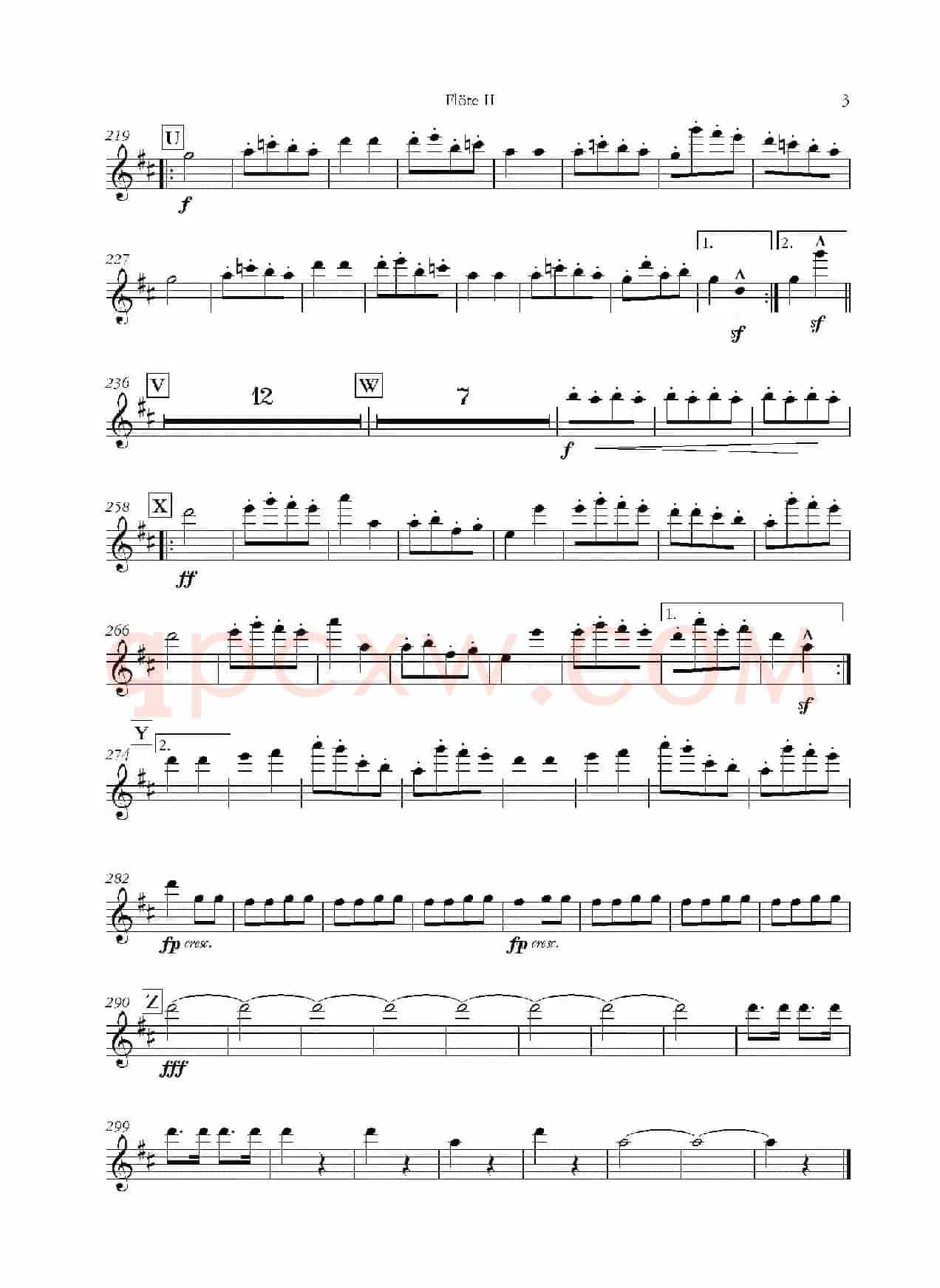 天堂与地狱序曲(管弦乐长笛分谱)