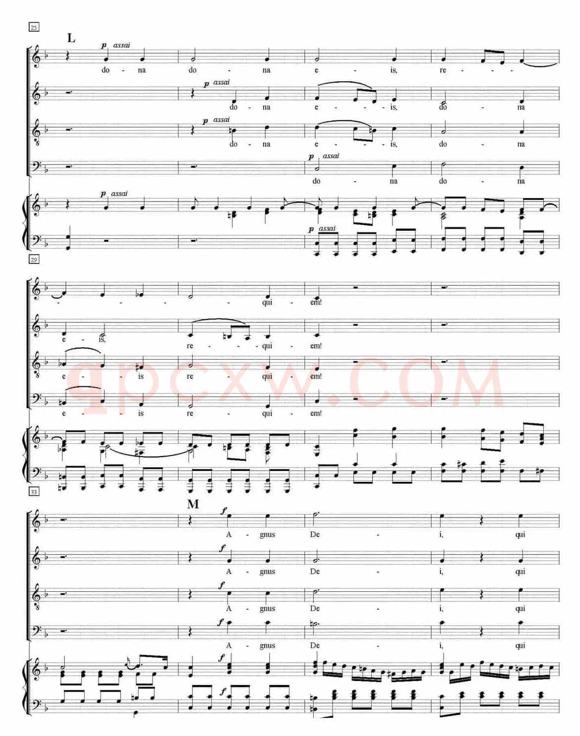 N°12 Agnus Dei（萨克斯四重奏+钢琴伴奏）
