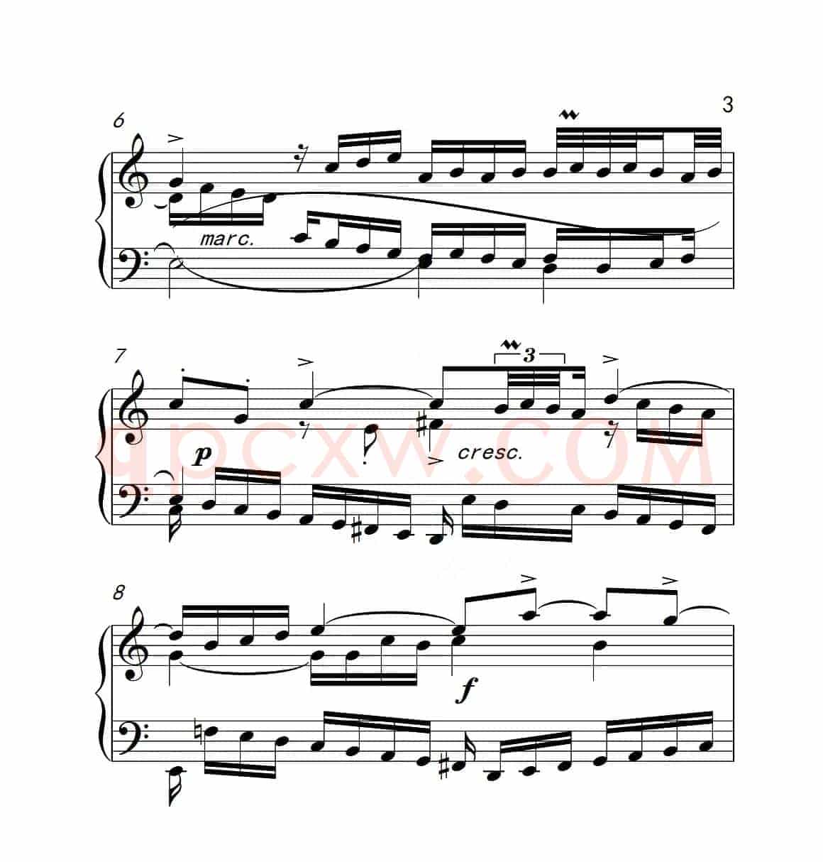 第六级 三部创意曲（中国音乐学院钢琴考级作品1~6级）