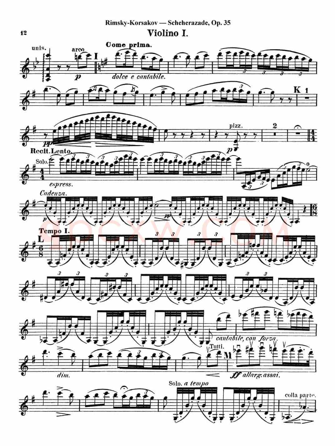Scheherazade（Ⅲ）Op.35（第一小提琴）