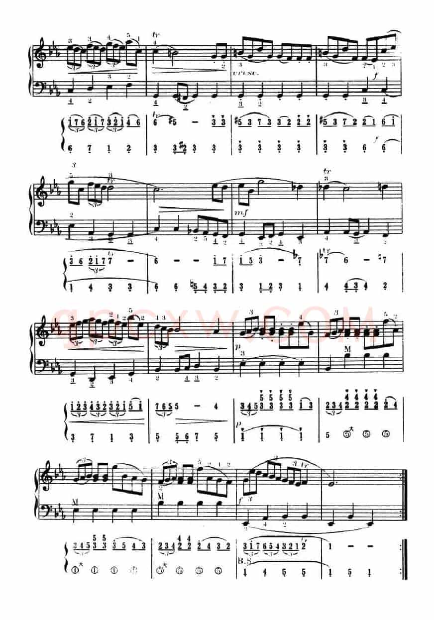 进行曲（中国音协手风琴考级三级一套）（五线谱+简谱）