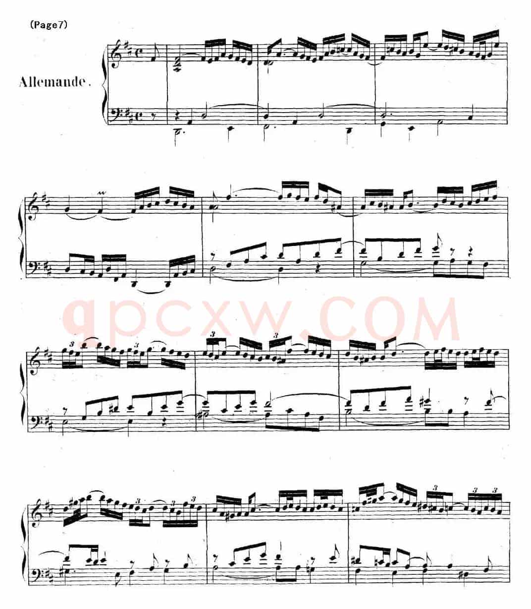 帕蒂塔6首德国组曲（No.4 D大调 巴赫 Partita D Major BWV 828）