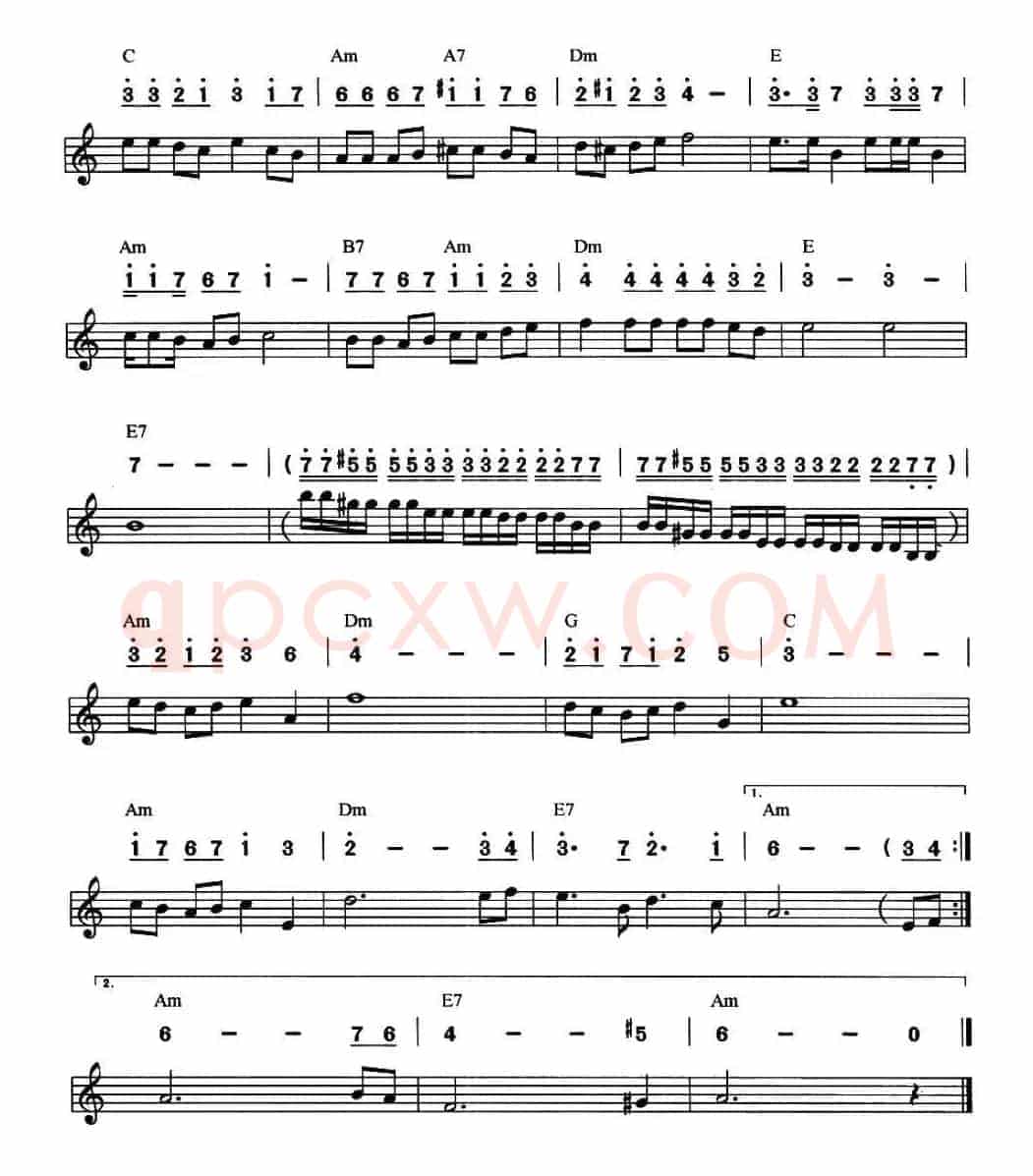[日] 感谢你（电视剧《血疑》插曲、线简谱混排版）