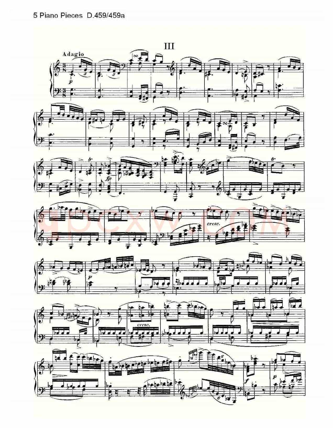 5 Piano Pieces D.459/459a（钢琴五联奏D.459/459a）