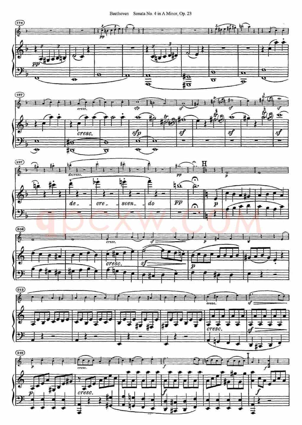 Violin Sonata No.4 in A Minor Op.23（小提琴+钢琴伴奏）