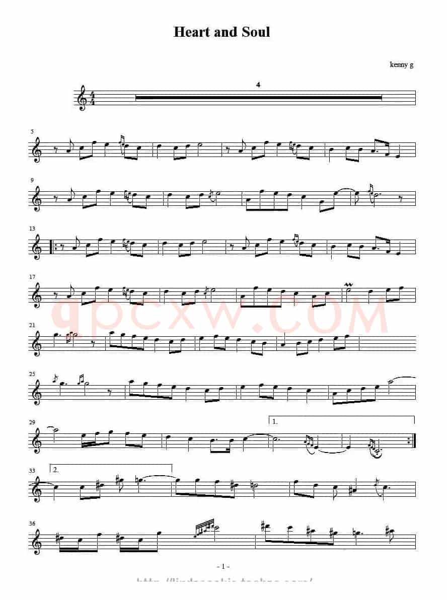 Heart And Soul（高音萨克斯谱）