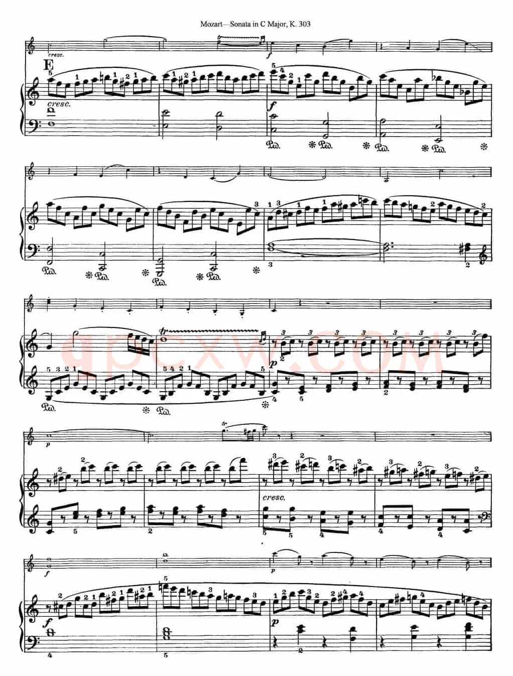 Violin Sonata in C Major K.303（小提琴+钢琴伴奏）