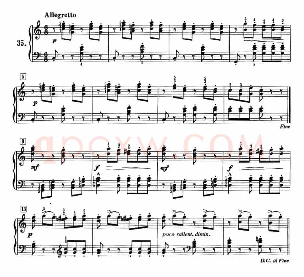 50首莱蒙钢琴练习曲 作品37（NO.35）