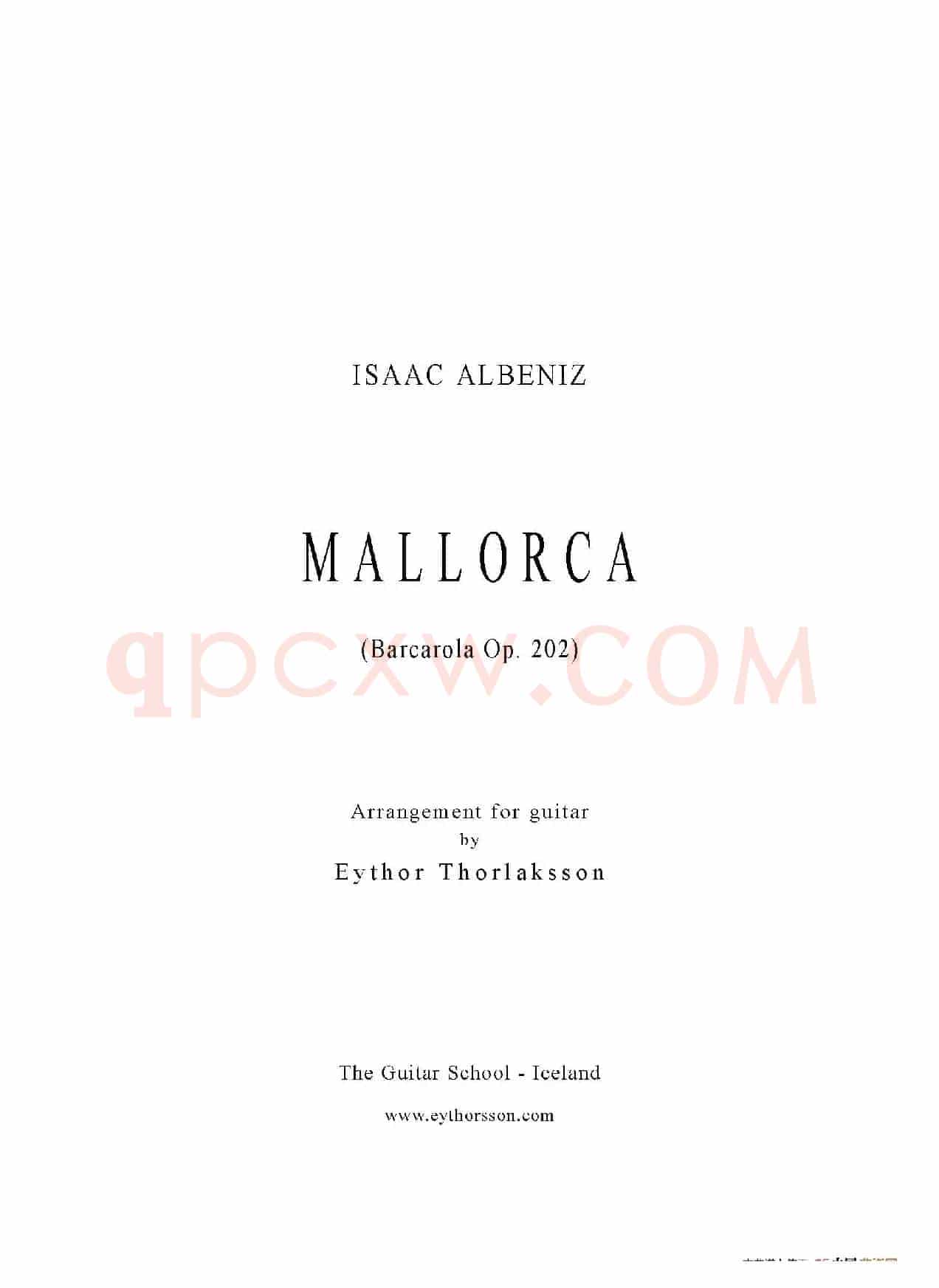 Mallorca(Barcarola Op.202)（古典吉他）
