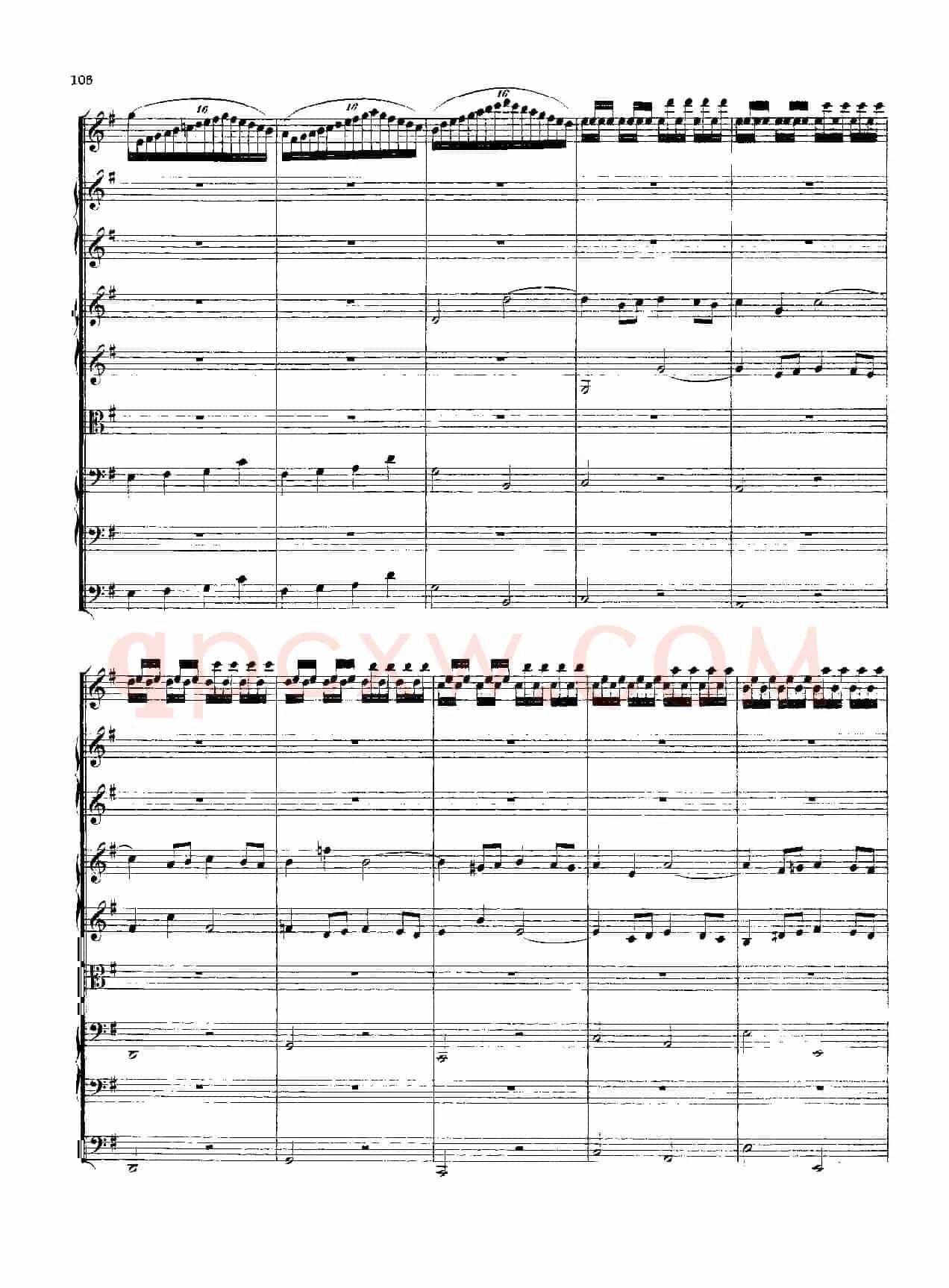 勃兰登堡第四协奏曲（弦乐合奏总谱）