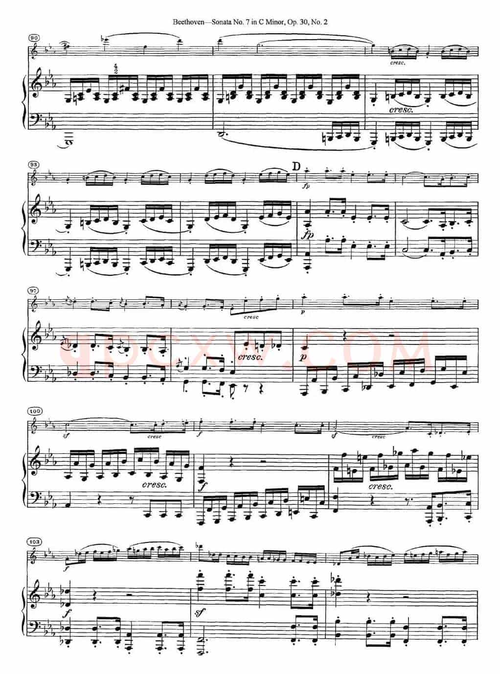 Violin Sonata No.7 in C Minor Op.30 No.2（小提琴+钢琴伴奏）
