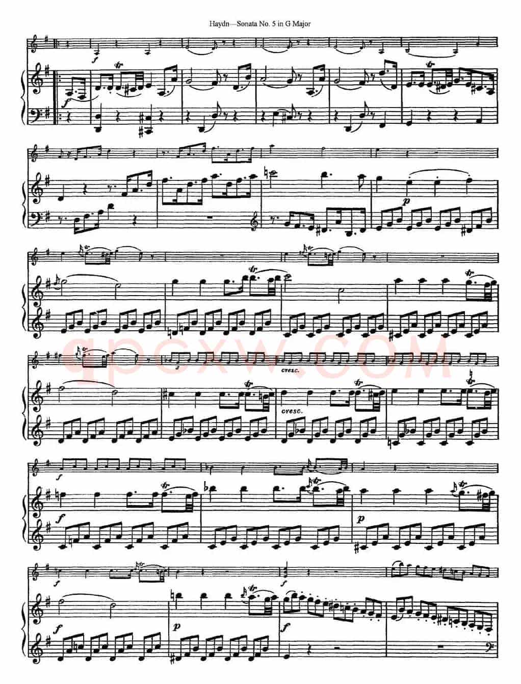 Violin Sonata No.5 in G Major（小提琴+钢琴伴奏）