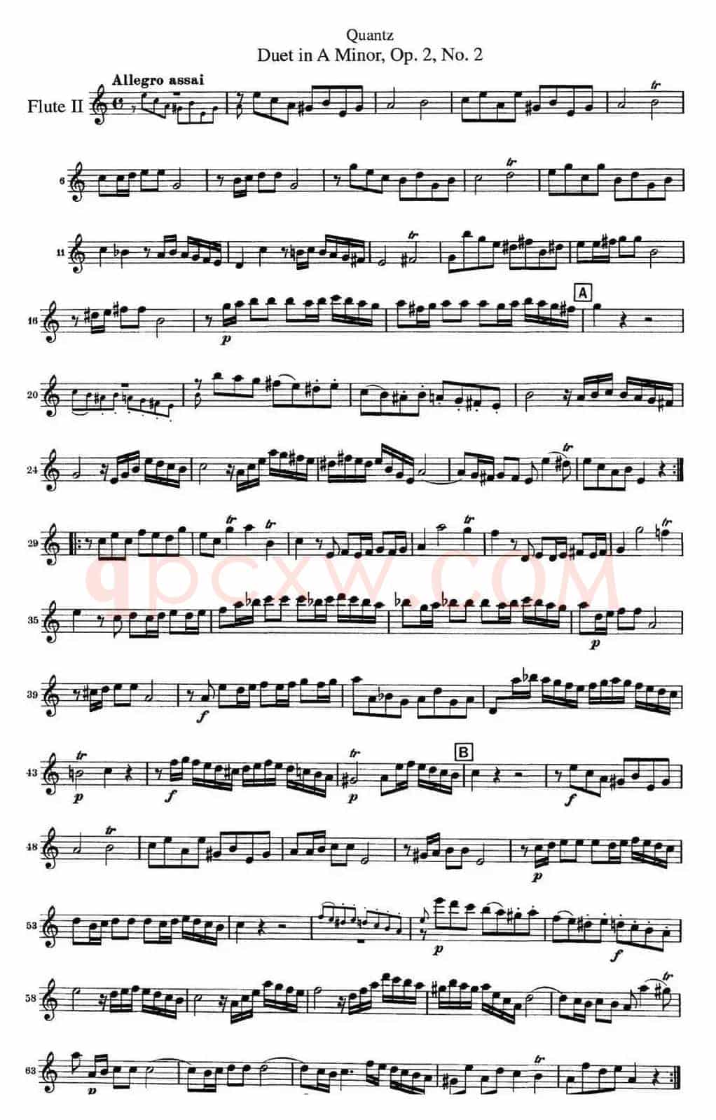 匡茨G大调长笛二重奏Op.2——Flute 2（No.2）