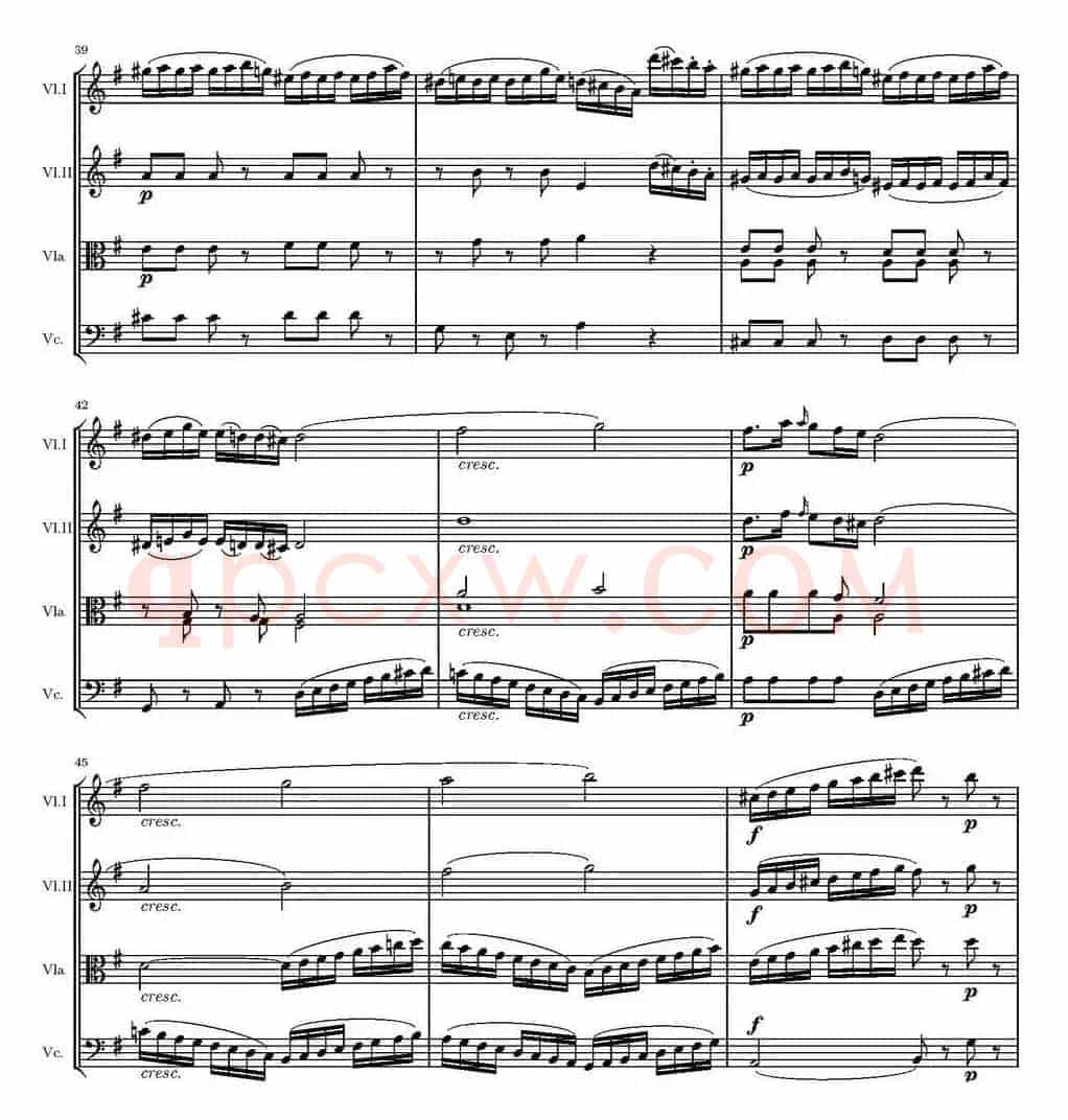 String Quartet KV.387（G大调弦乐四重奏）