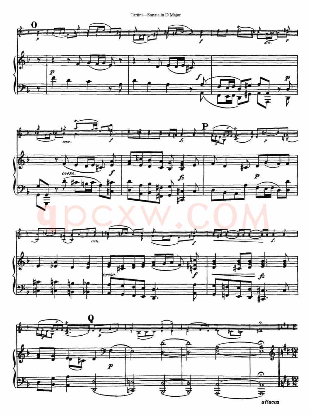 Violin Sonata in D Major（小提琴+钢琴伴奏）