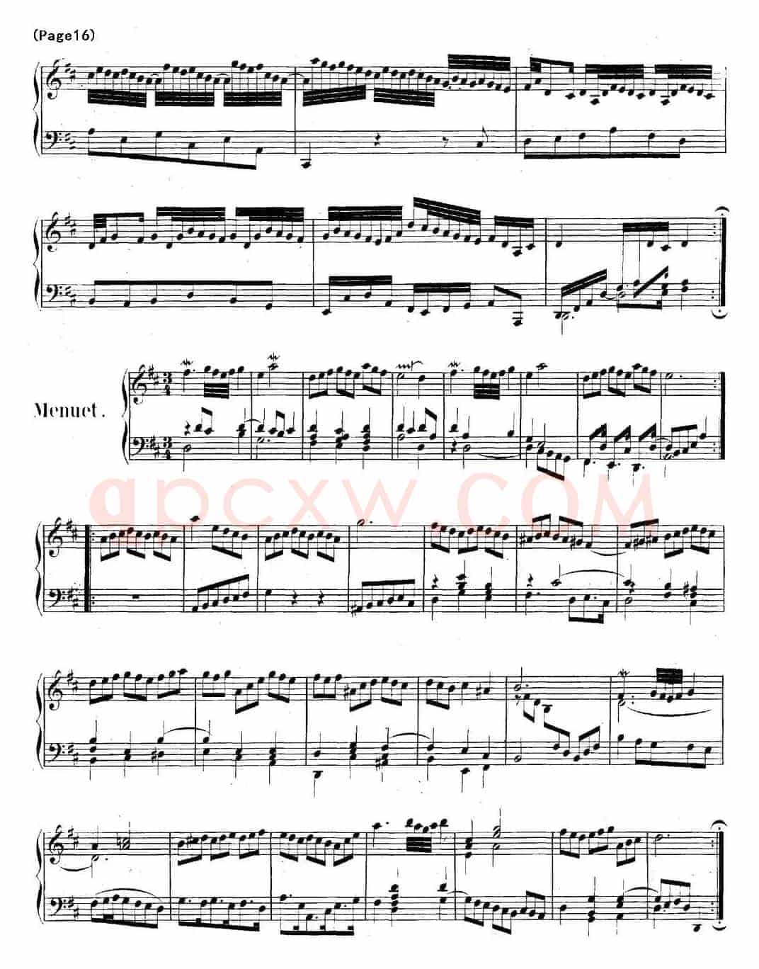 帕蒂塔6首德国组曲（No.4 D大调 巴赫 Partita D Major BWV 828）
