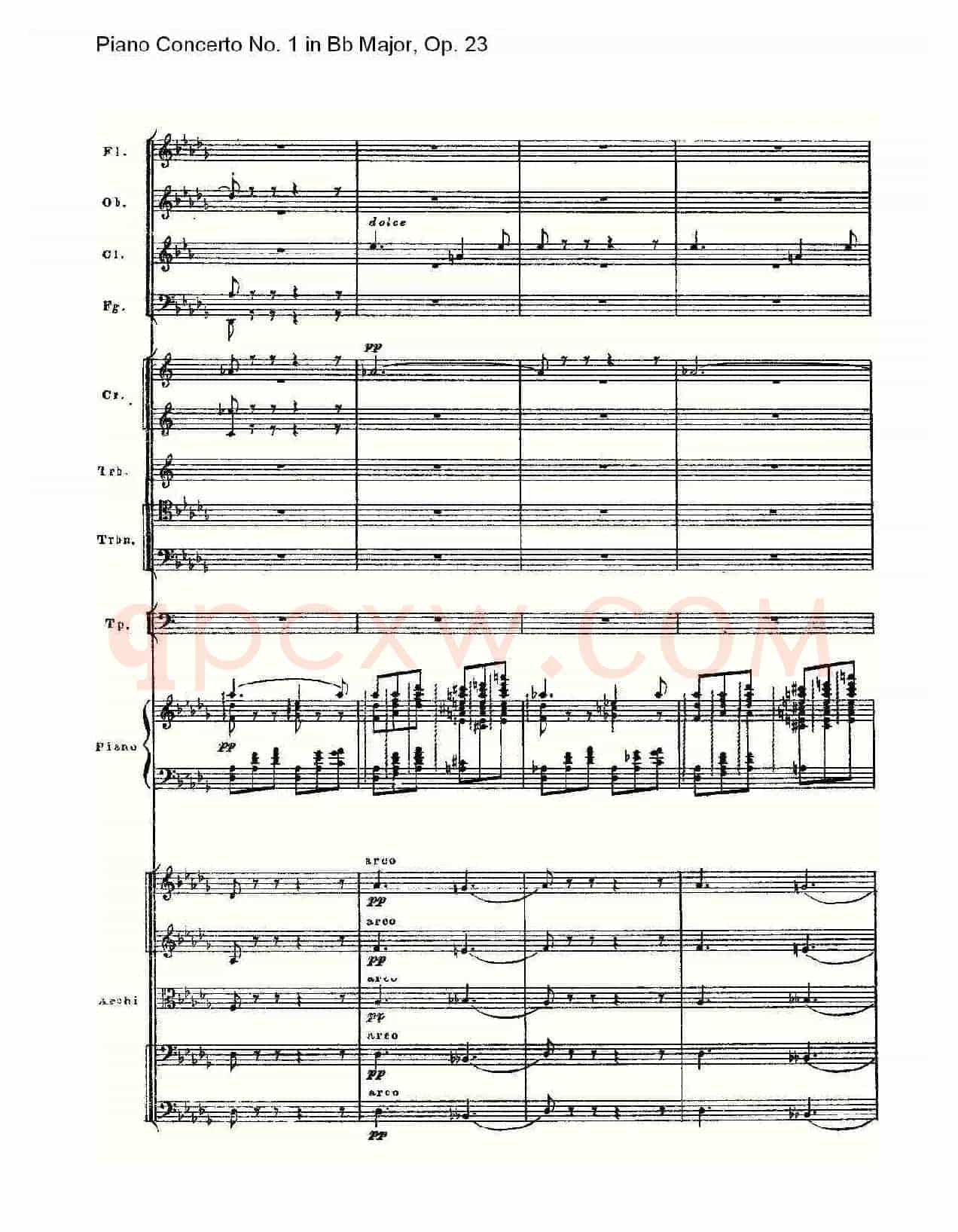 Bb大调第一钢琴协奏曲,Op.23第二乐章