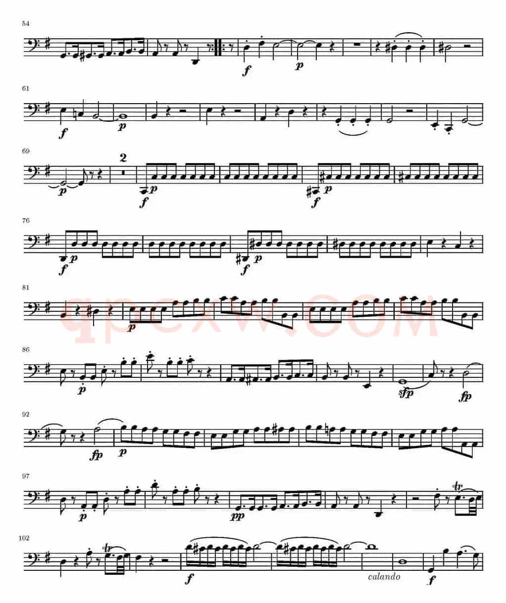 String Quartet KV.387（弦乐四重奏大提琴分谱）