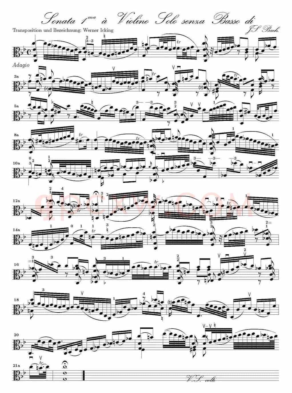 Bach Sonata BWV1001（无伴奏小提琴组曲）