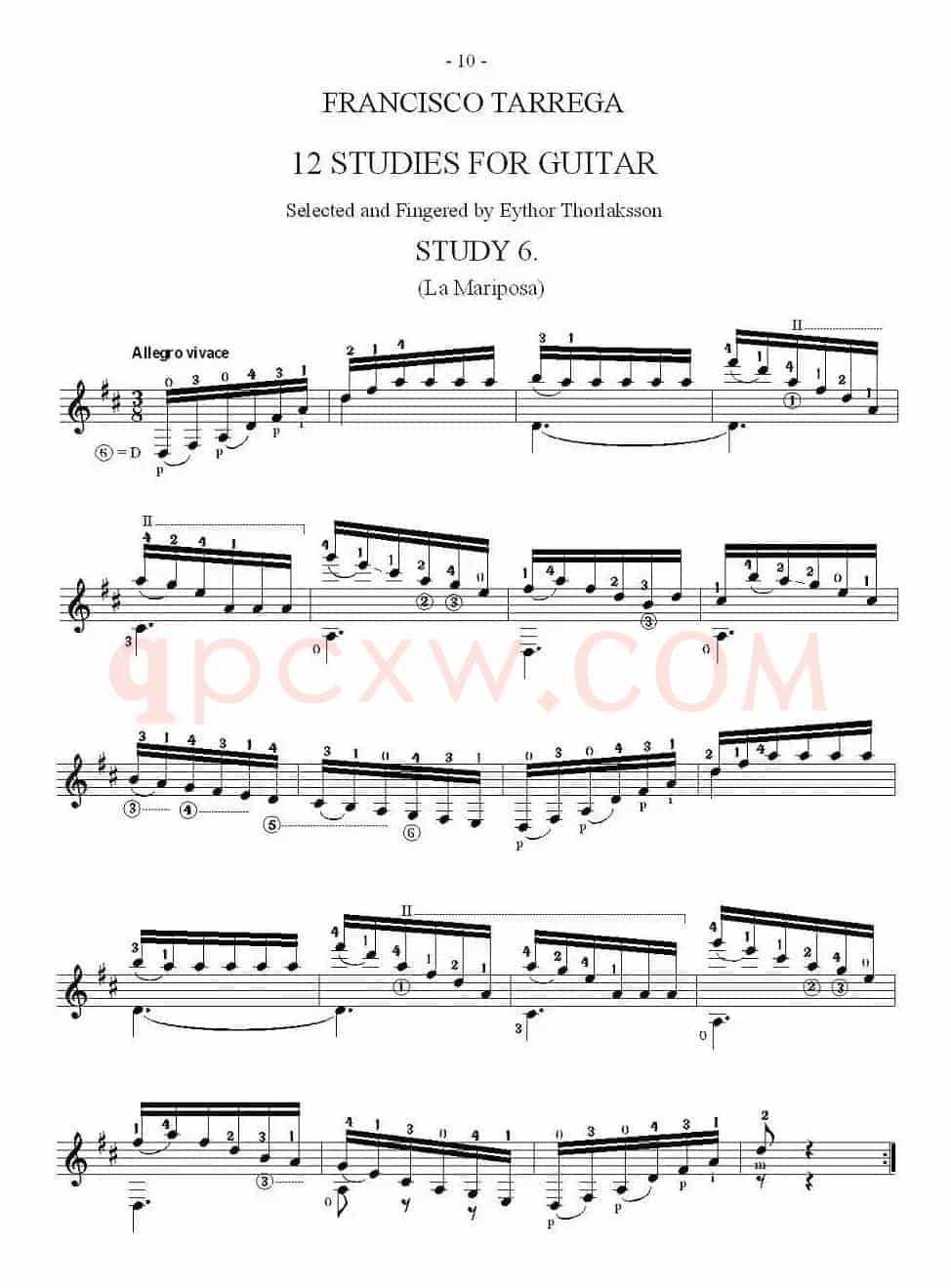 他雷加12首练习曲之6