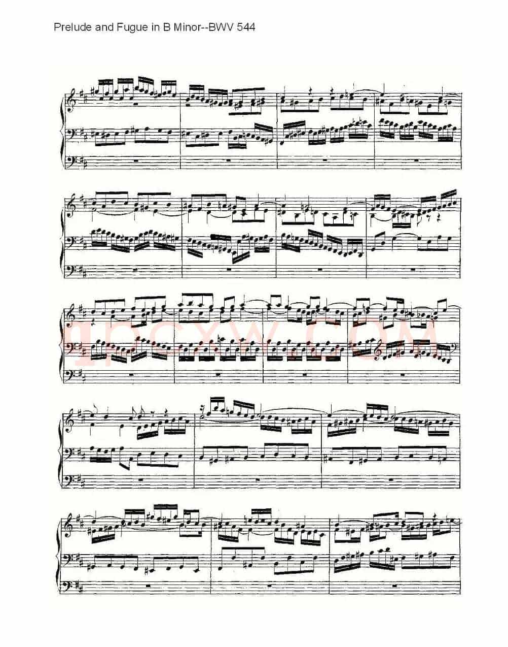 Prelude and Fugue in B Minor--BWV 544 (管风琴谱)
