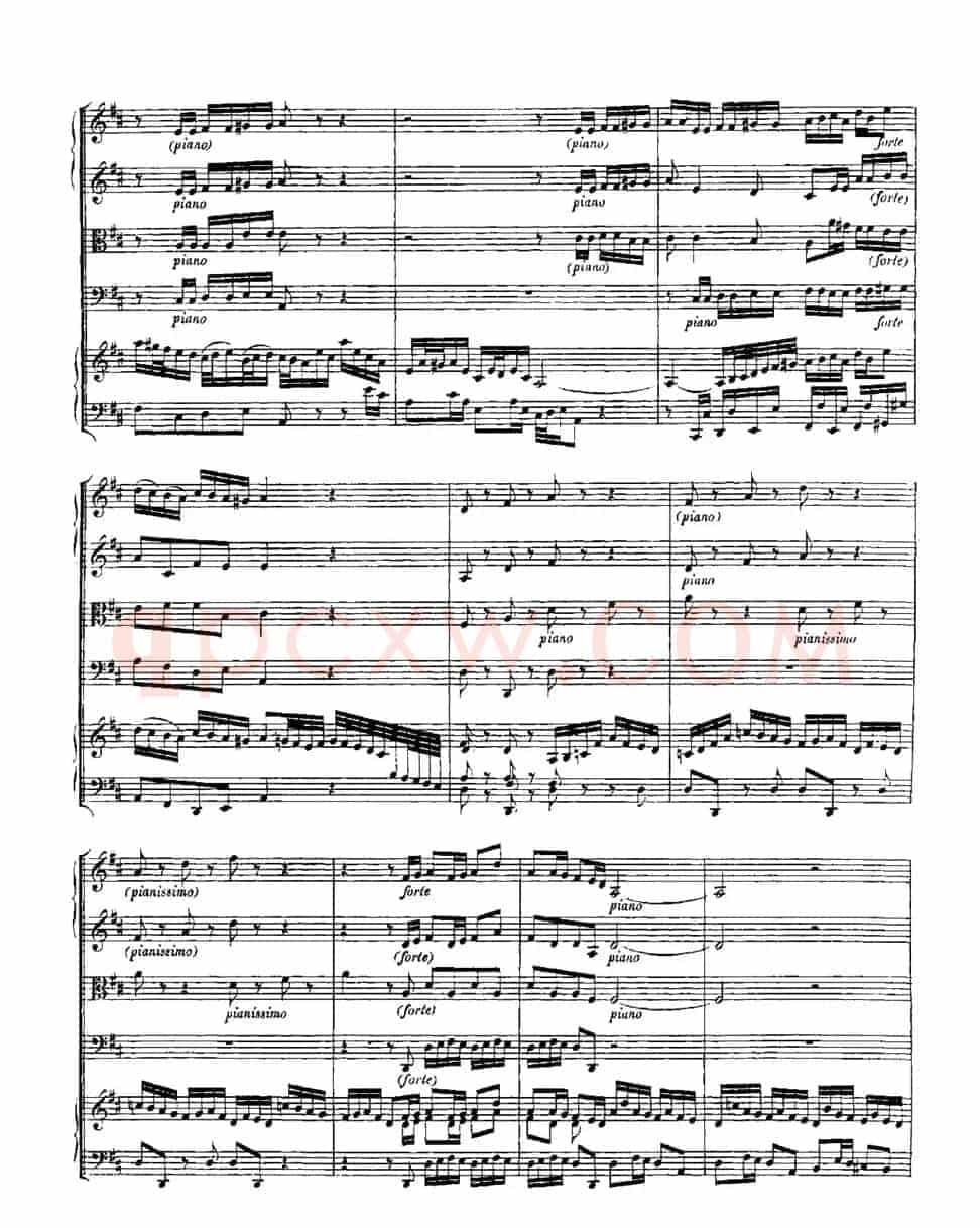 Harpsichd Concerto in D Maj BWV 1054(D大调第三号古钢琴协奏曲·总谱)