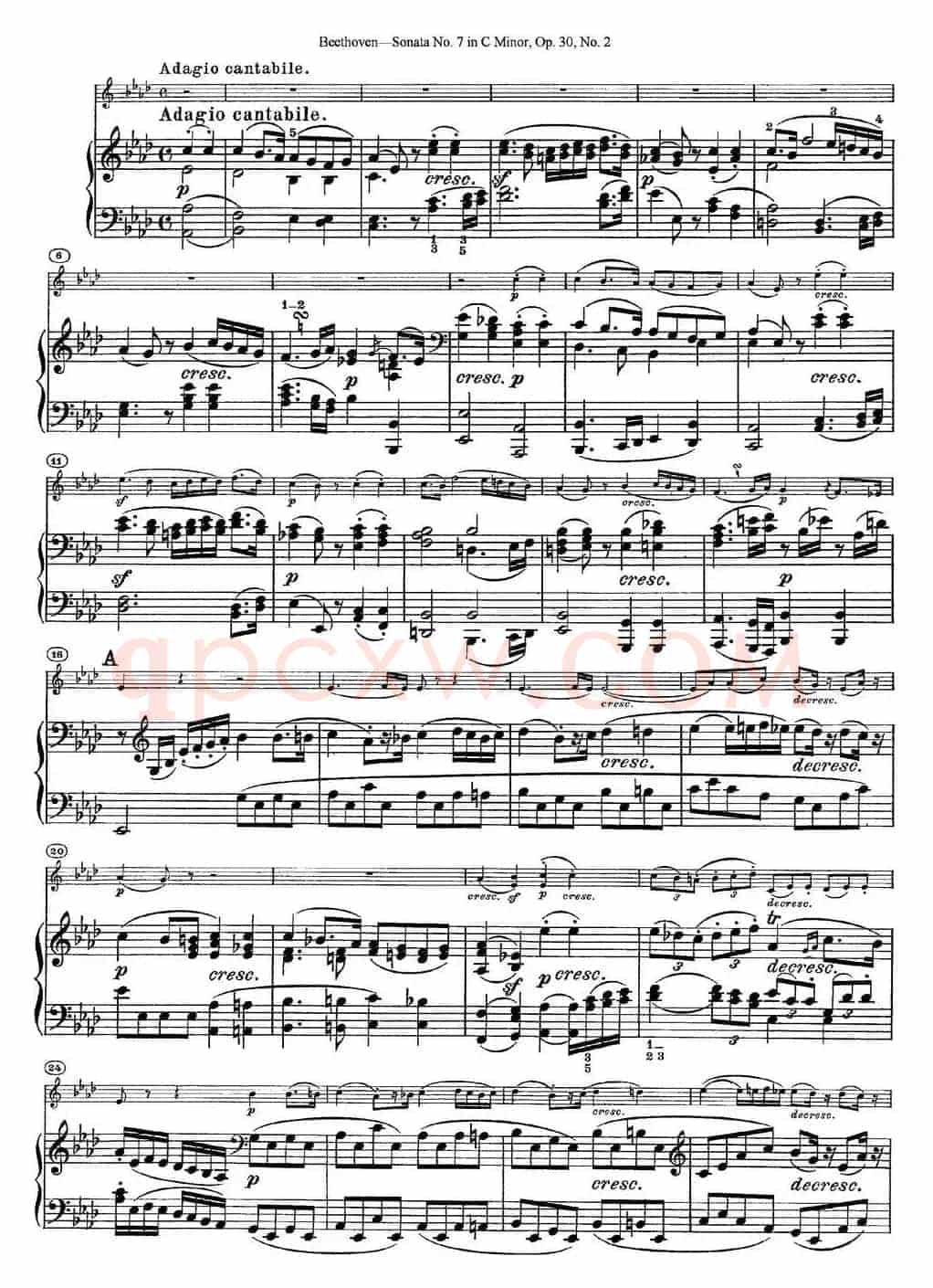 Violin Sonata No.7 in C Minor Op.30 No.2（小提琴+钢琴伴奏）