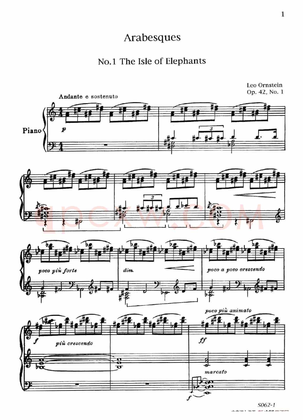 Arabesques Op.42(阿拉伯风格曲 1. 埃及象岛)