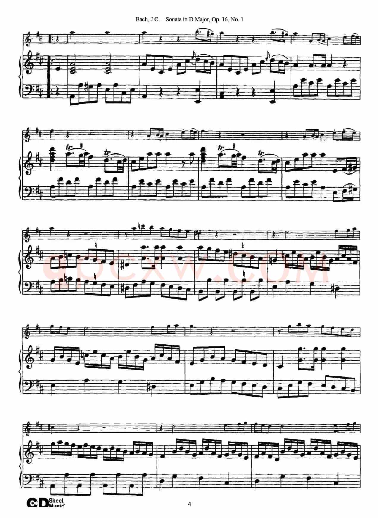 Sonata in D Major,Op.16 No.1（小提琴+钢琴伴奏）