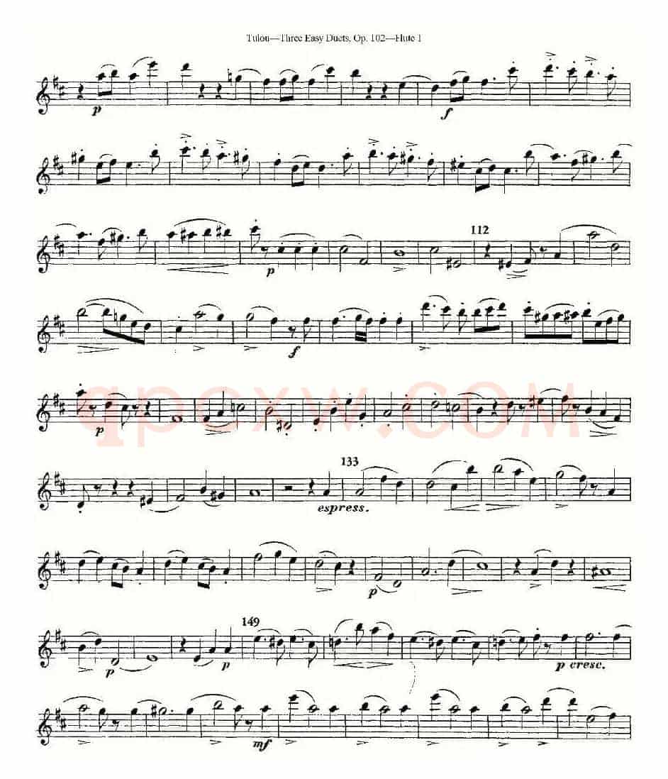 Three Easy Duets,Op.102 之第一长笛（三首简易重奏曲作品102号）