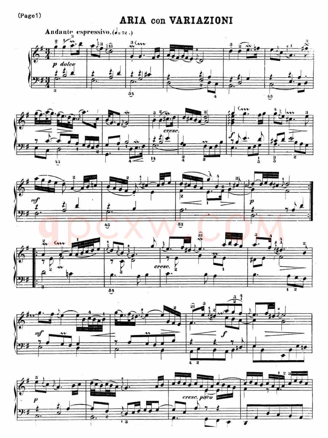 哥德堡变奏曲 巴赫 Goldberg Variationen BWV988