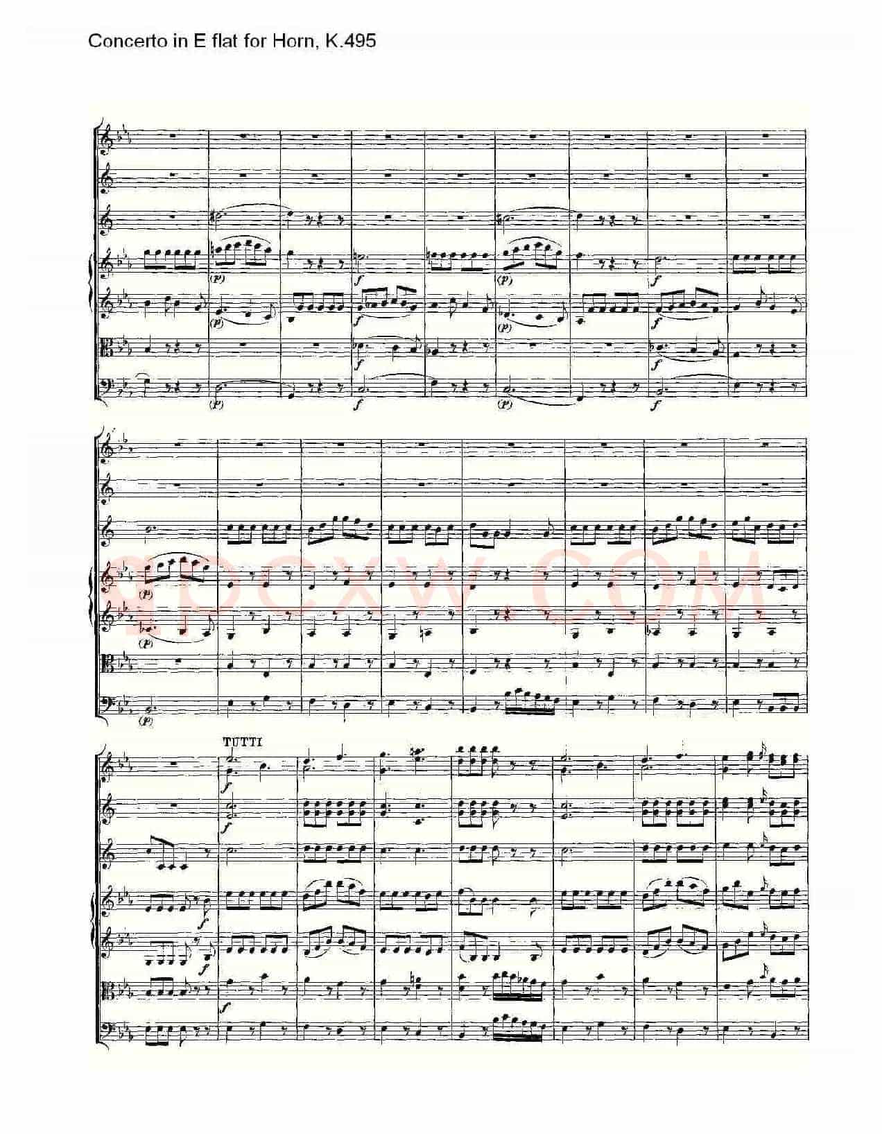 Concerto in E flat for Horn, K.495(Eb调法国号协奏曲, K.4)